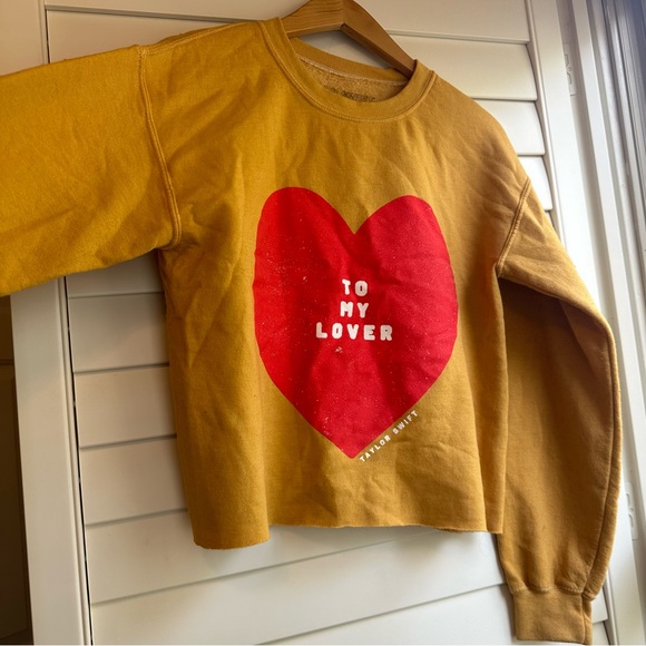 Taylor Swift Merch Lover Yellow Crop Sweater - Picture 4 of 5